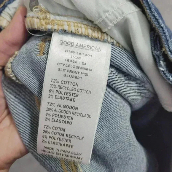 Excellent Good American Womens Denim Slit Front Midi Skirt Size 12/31 4PT - Picture 5 of 7